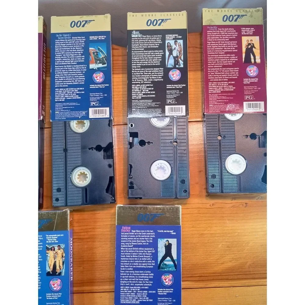 James Bond 007 Roger Moore (VHS) 1988 Lot Of 7 Live And Let Die Octopussy & More